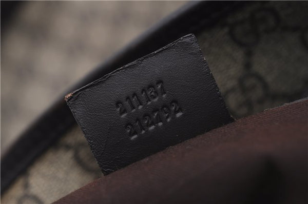 Authentic GUCCI Vintage Shoulder Hand Tote Bag GG PVC Leather 211137 Brown 5370F