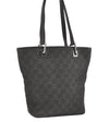 Authentic GUCCI Vintage Shoulder Tote Bag GG Canvas Leather 31244 Black 5370I
