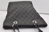 Authentic GUCCI Vintage Shoulder Tote Bag GG Canvas Leather 31244 Black 5370I