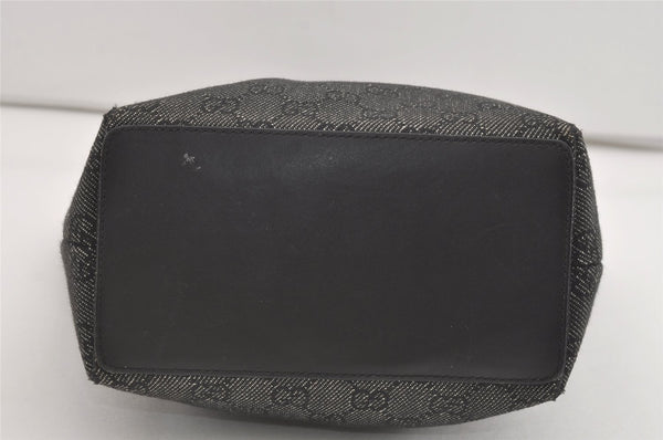 Authentic GUCCI Vintage Shoulder Tote Bag GG Canvas Leather 31244 Black 5370I