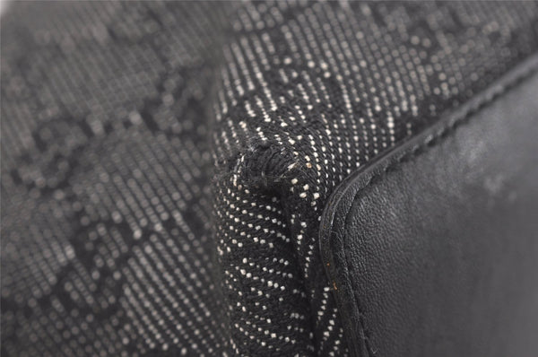 Authentic GUCCI Vintage Shoulder Tote Bag GG Canvas Leather 31244 Black 5370I