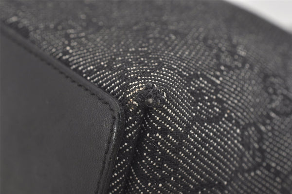 Authentic GUCCI Vintage Shoulder Tote Bag GG Canvas Leather 31244 Black 5370I