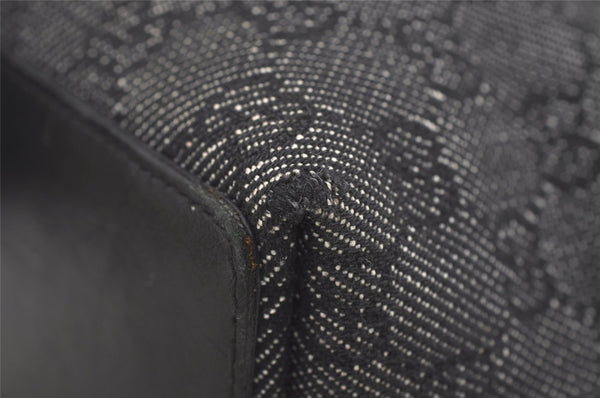 Authentic GUCCI Vintage Shoulder Tote Bag GG Canvas Leather 31244 Black 5370I