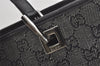 Authentic GUCCI Vintage Shoulder Tote Bag GG Canvas Leather 31244 Black 5370I