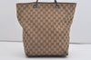 Authentic GUCCI Vintage Shoulder Tote Bag GG Canvas Leather 31243 Brown 5371I