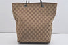 Authentic GUCCI Vintage Shoulder Tote Bag GG Canvas Leather 31243 Brown 5371I