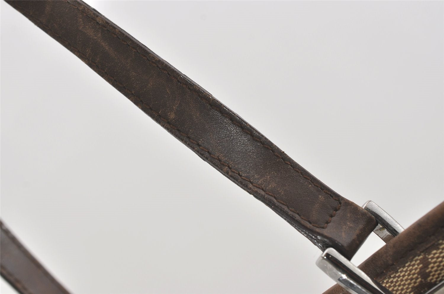 Authentic GUCCI Vintage Shoulder Tote Bag GG Canvas Leather 31243 Brown 5371I