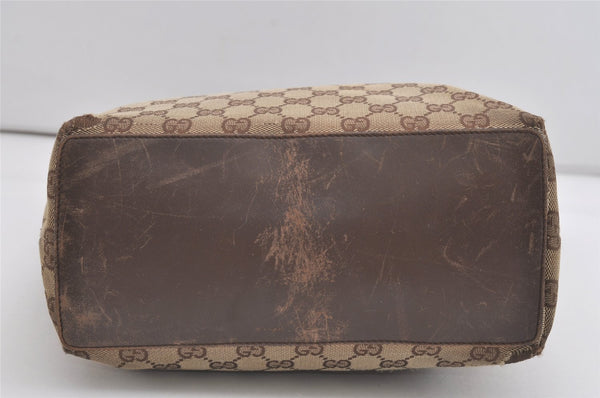 Authentic GUCCI Vintage Shoulder Tote Bag GG Canvas Leather 31243 Brown 5371I