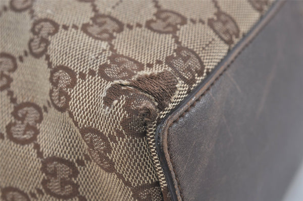 Authentic GUCCI Vintage Shoulder Tote Bag GG Canvas Leather 31243 Brown 5371I