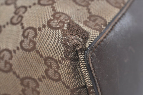 Authentic GUCCI Vintage Shoulder Tote Bag GG Canvas Leather 31243 Brown 5371I
