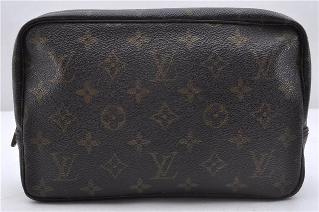 Auth Louis Vuitton Monogram Trousse Toilette 23 Clutch Hand Bag M47524 LV 5372D
