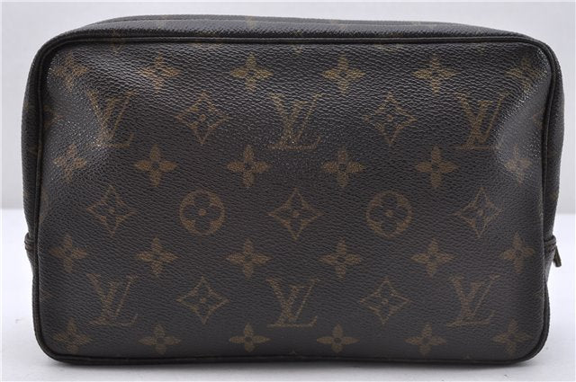 Auth Louis Vuitton Monogram Trousse Toilette 23 Clutch Hand Bag M47524 LV 5372D