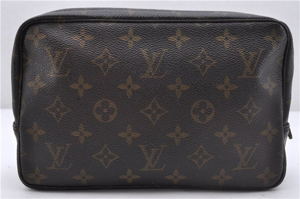 Auth Louis Vuitton Monogram Trousse Toilette 23 Clutch Hand Bag M47524 LV 5372D