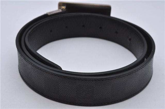 Auth Louis Vuitton Damier Graphite Ceinture Inventeur Belt 37.4