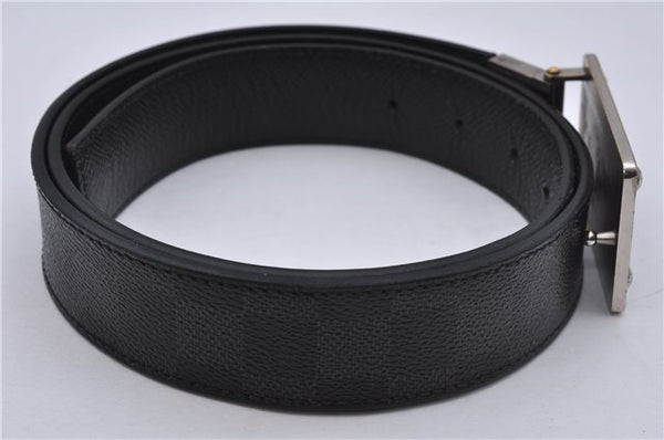 Auth Louis Vuitton Damier Graphite Ceinture Inventeur Belt 37.4" Black 5372E