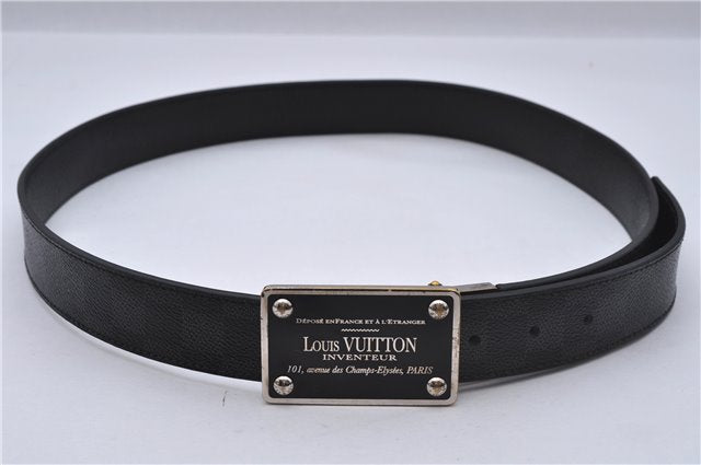 Auth Louis Vuitton Damier Graphite Ceinture Inventeur Belt 37.4