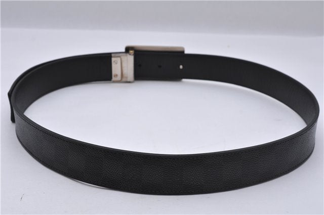 Auth Louis Vuitton Damier Graphite Ceinture Inventeur Belt 37.4