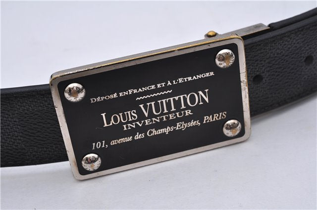 Auth Louis Vuitton Damier Graphite Ceinture Inventeur Belt 37.4