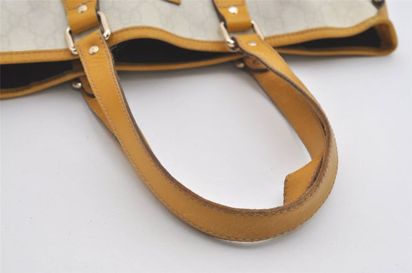 Authentic GUCCI Vintage Shoulder Tote Bag GG PVC Leather 189896 White 5372I