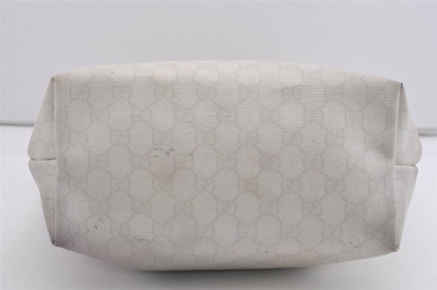 Authentic GUCCI Vintage Shoulder Tote Bag GG PVC Leather 189896 White 5372I