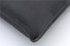 Authentic FENDI Pequin Clutch Bag PVC Leather Black 5373C