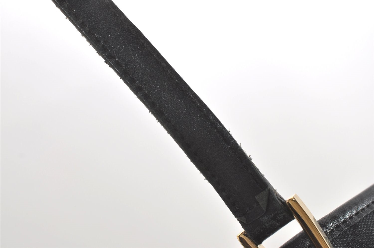 Authentic GUCCI Vintage Shoulder Tote Bag GG Canvas Leather 0021097 Black 5373I