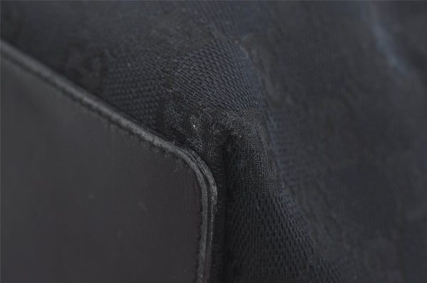 Authentic GUCCI Vintage Shoulder Tote Bag GG Canvas Leather 0021097 Black 5373I