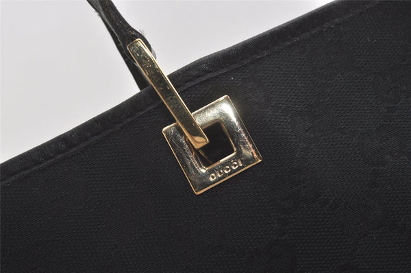 Authentic GUCCI Vintage Shoulder Tote Bag GG Canvas Leather 0021097 Black 5373I