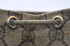 Authentic GUCCI Vintage Drawstring Hand Bag Purse GG PVC Leather Brown 5375I