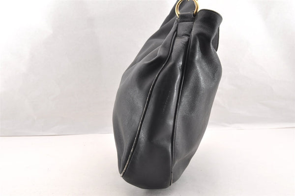 Authentic GUCCI Bamboo 2Way Shoulder Hand Bag Leather Black Junk 5376I