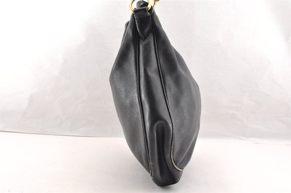 Authentic GUCCI Bamboo 2Way Shoulder Hand Bag Leather Black Junk 5376I