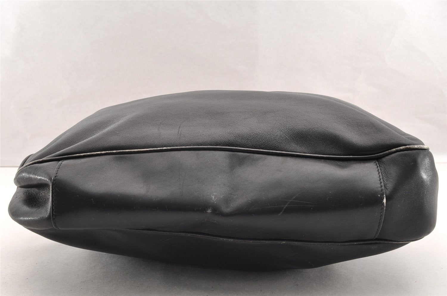 Authentic GUCCI Bamboo 2Way Shoulder Hand Bag Leather Black Junk 5376I