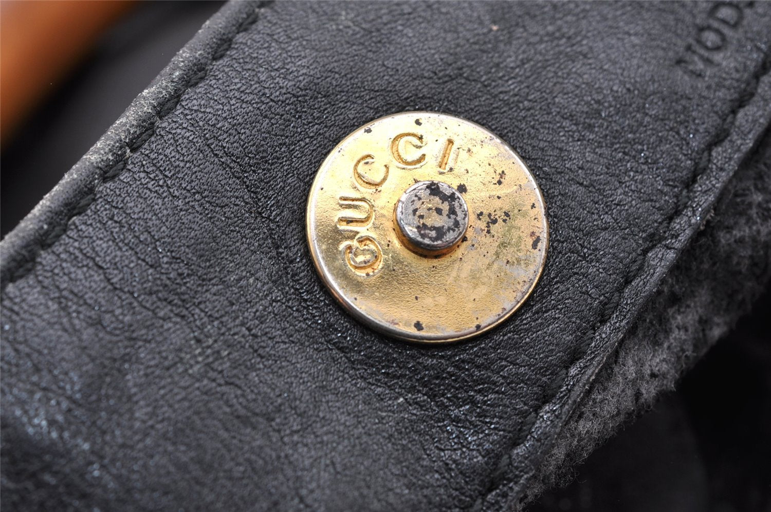 Authentic GUCCI Bamboo 2Way Shoulder Hand Bag Leather Black Junk 5376I