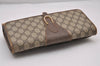 Authentic GUCCI 2Way Shoulder Clutch Bag Purse GG PVC Leather Brown Junk 5378I
