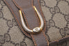 Authentic GUCCI 2Way Shoulder Clutch Bag Purse GG PVC Leather Brown Junk 5378I