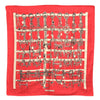 Authentic HERMES Carre 90 Scarf "MORS & FILETS" Silk Red 5379E