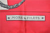 Authentic HERMES Carre 90 Scarf "MORS & FILETS" Silk Red 5379E