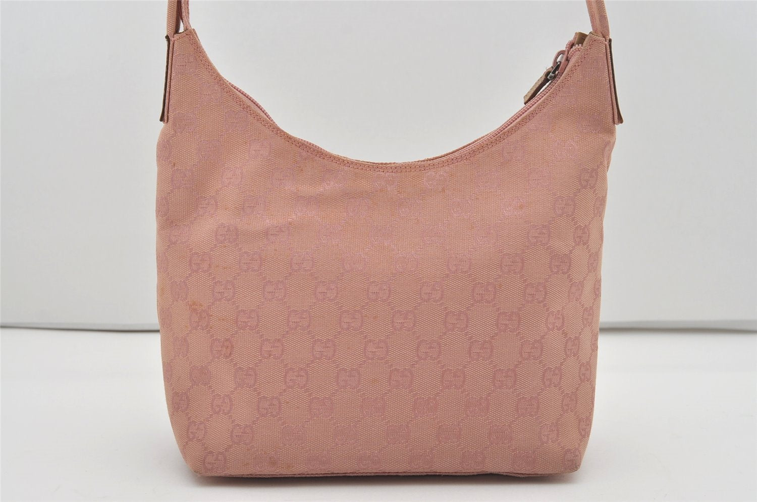 Authentic GUCCI Shoulder Hand Bag Purse GG Canvas Leather 0013386 Pink 5379I