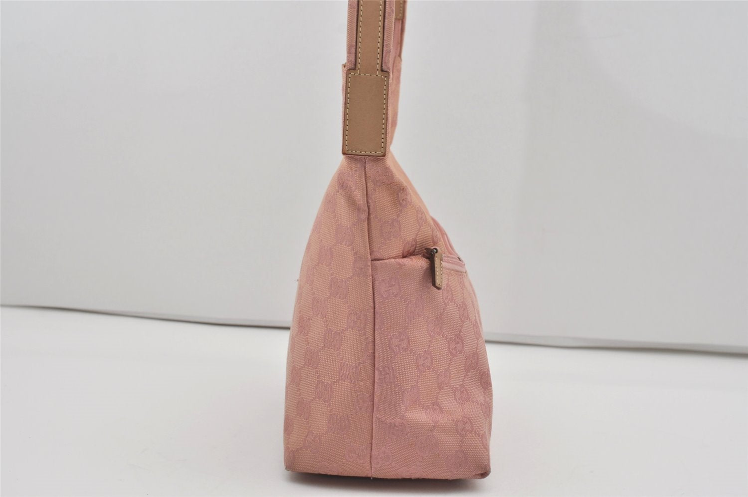 Authentic GUCCI Shoulder Hand Bag Purse GG Canvas Leather 0013386 Pink 5379I