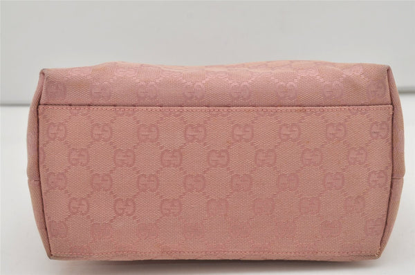 Authentic GUCCI Shoulder Hand Bag Purse GG Canvas Leather 0013386 Pink 5379I