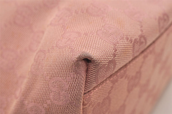 Authentic GUCCI Shoulder Hand Bag Purse GG Canvas Leather 0013386 Pink 5379I