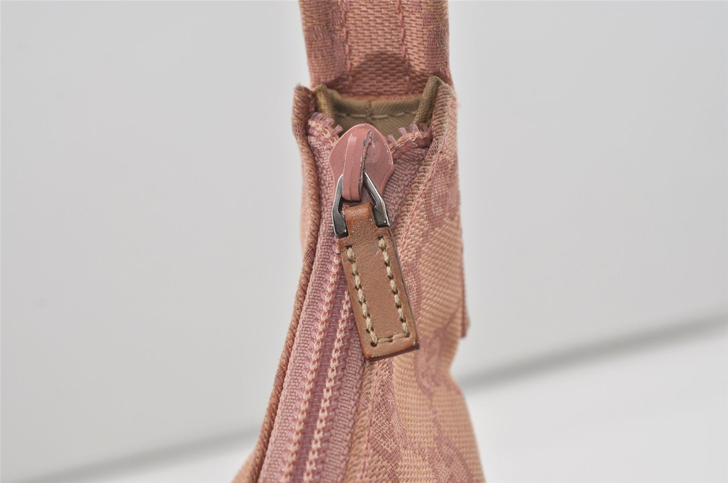 Authentic GUCCI Shoulder Hand Bag Purse GG Canvas Leather 0013386 Pink 5379I