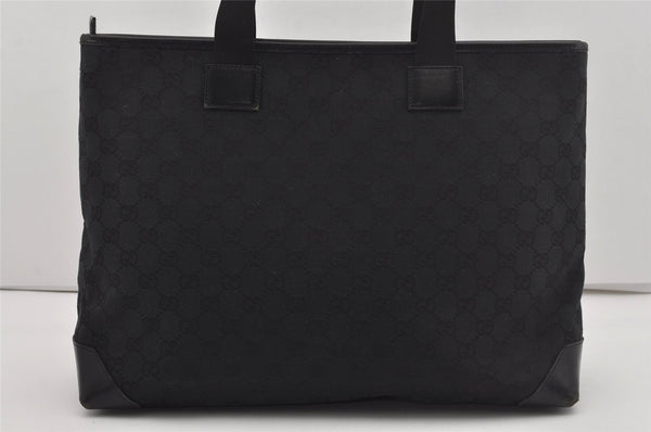 Authentic GUCCI Vintage Shoulder Tote Bag GG Canvas Leather 34339 Black 5380I