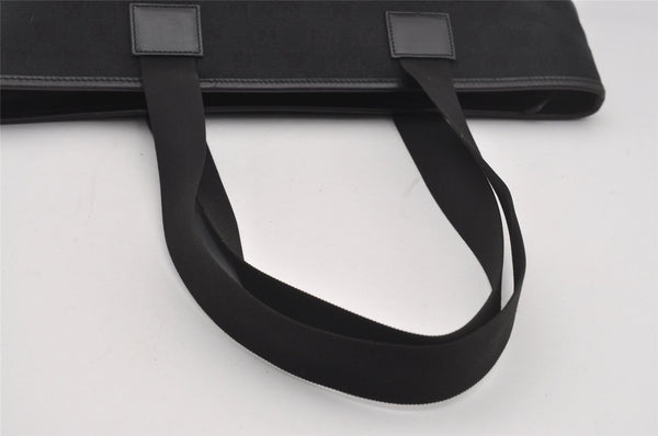 Authentic GUCCI Vintage Shoulder Tote Bag GG Canvas Leather 34339 Black 5380I