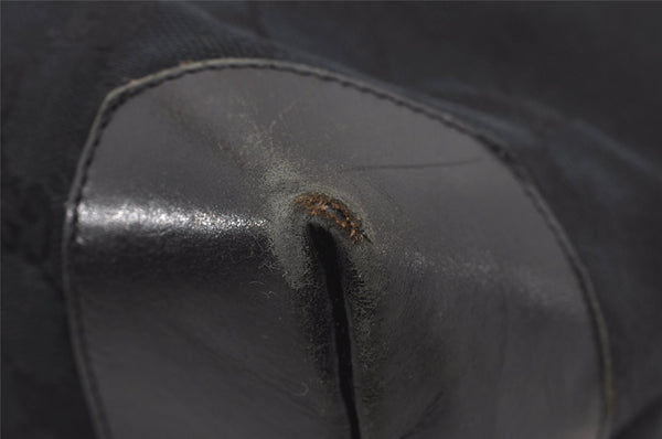 Authentic GUCCI Vintage Shoulder Tote Bag GG Canvas Leather 34339 Black 5380I