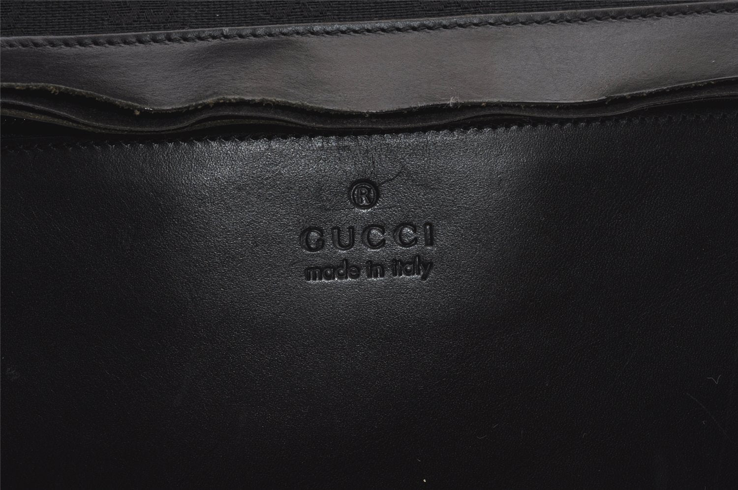 Authentic GUCCI Vintage Shoulder Tote Bag GG Canvas Leather 34339 Black 5380I