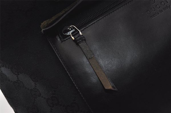 Authentic GUCCI Vintage Shoulder Tote Bag GG Canvas Leather 34339 Black 5380I