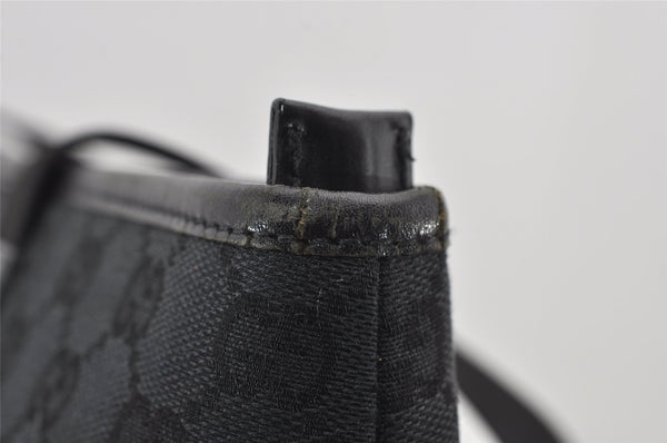 Authentic GUCCI Vintage Shoulder Tote Bag GG Canvas Leather 34339 Black 5380I