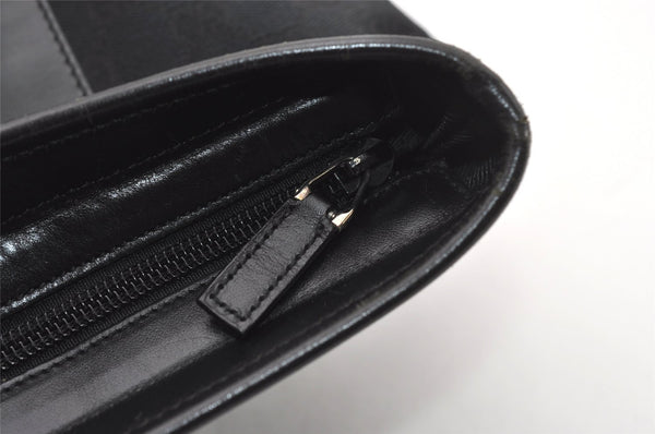 Authentic GUCCI Vintage Shoulder Tote Bag GG Canvas Leather 34339 Black 5380I