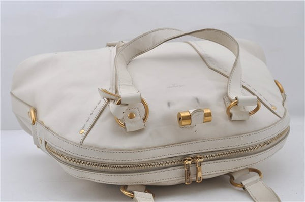 Authentic YVES SAINT LAURENT Muse Shoulder Hand Bag Leather 156464 White 5381D